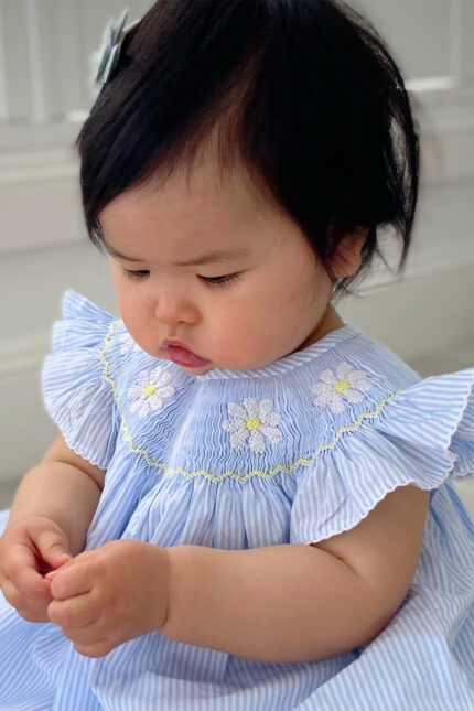 Daisy Hand Smocked Bishop Romper