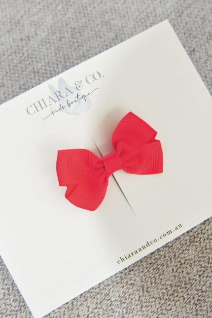 Red Grosgrain Bow Hair Clip