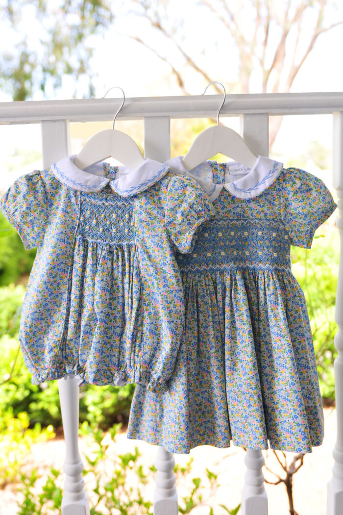 Blue Floral Ditsy Hand Smocked