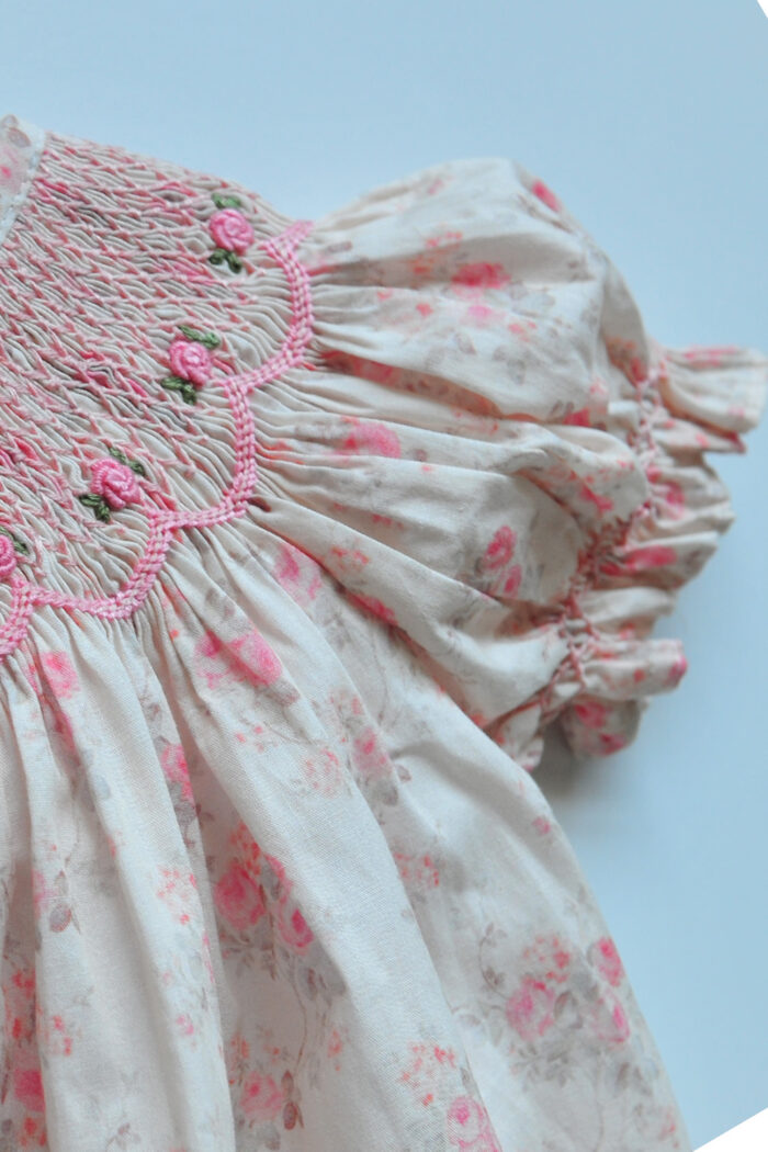 Peach Rose Hand Smocked Dress